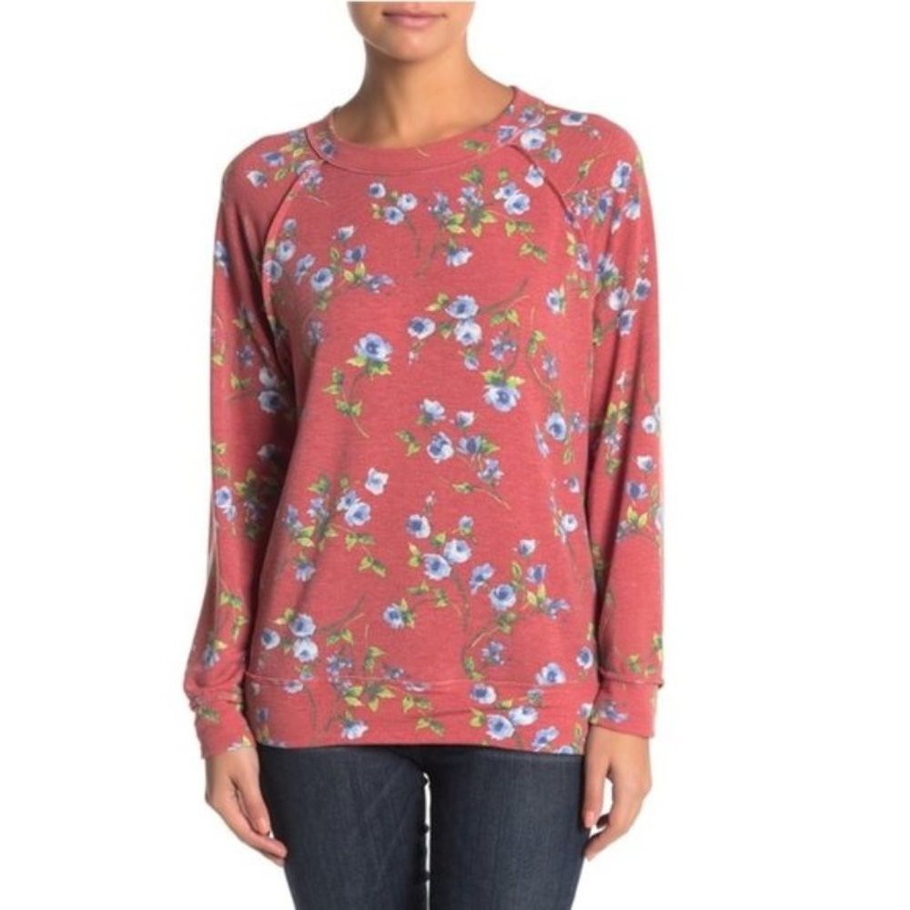 Caslon Floral Long Sleeve Cozy Sweatshirt